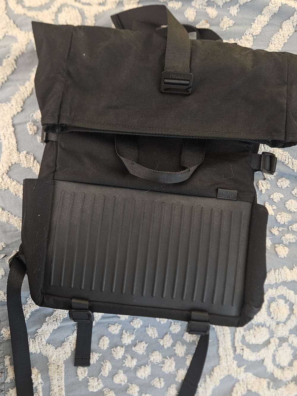 Black Roll-Top Computer Backpack - Durable Asus ProArt NWOT